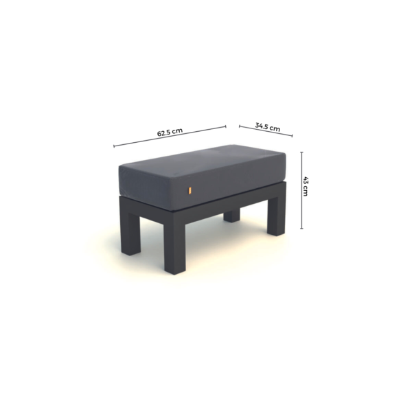 Timber Lounge Half Footstool – Lava Carbon