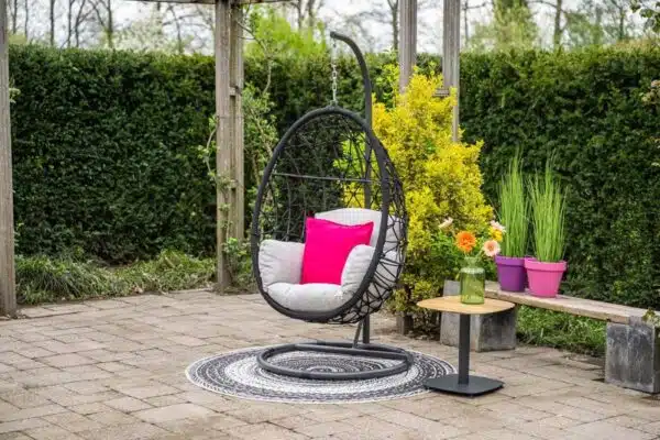 Panama Egg Chair – Black Rope – Hanging Garden Chair