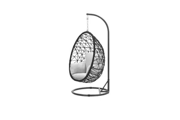 Panama Egg Chair – Black Rope – Hanging Garden Chair