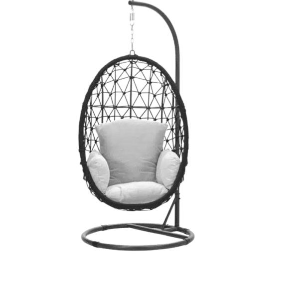 Panama Egg Chair – Black Rope – Hanging Garden Chair