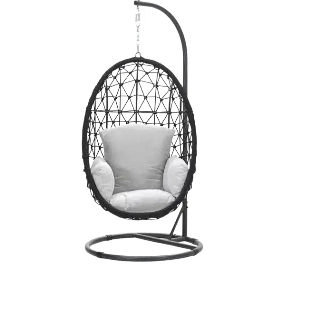 Panama Egg Chair black rope and sand cushoins for sale in dublin Ireland