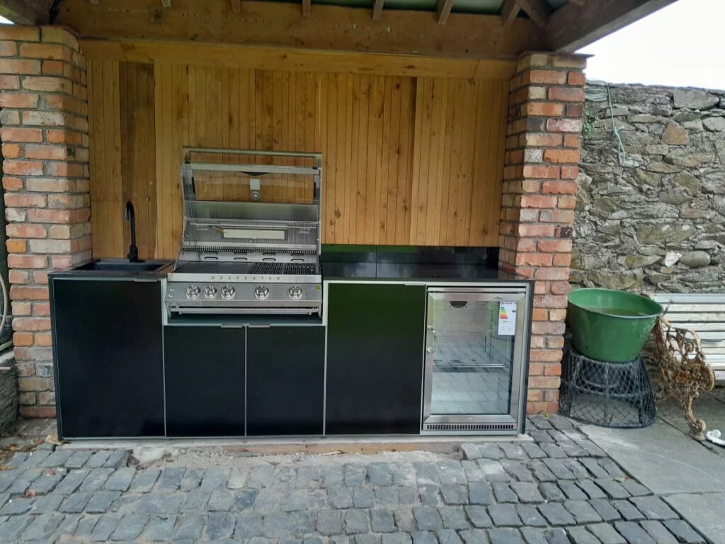 FRESCOPRO kitchen in Waterford with a BEEFEATER 7000 built in BBQ and BEEFEATERbl Fridge