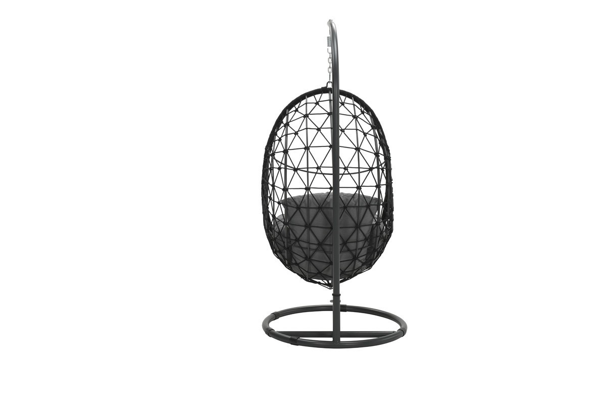 Panama Egg Chair – Black Rope – Hanging Rope Garden Chair