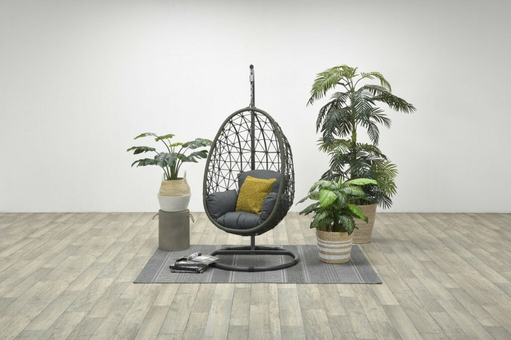 Panama Egg Hanging Garden Chair - Moss Green Frame