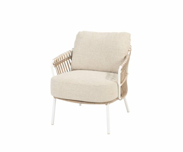 Dalias Low Dining Chair White with Two Cushions