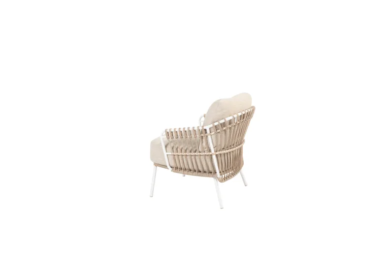 Dalias - Low Dining Chair - White - Two Cushions - 4 Seasons