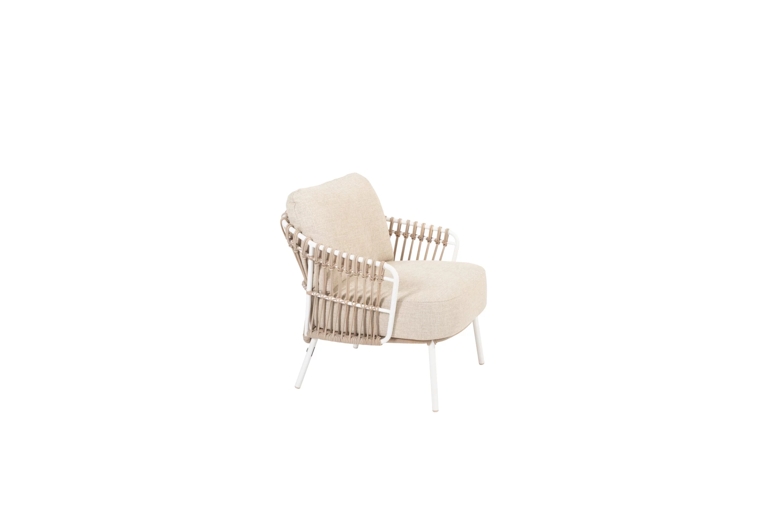 Dalias Low Dining Chair White With 2 Cushions