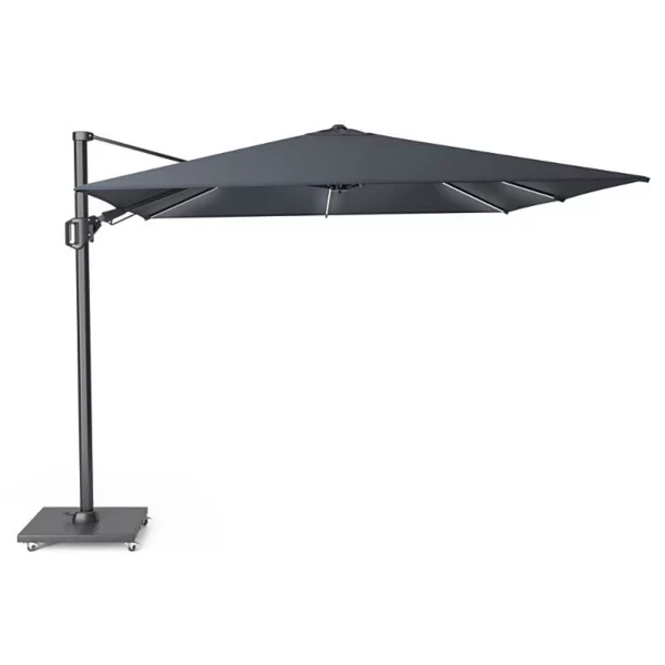 Platinum Challenger T² Glow Garden Parasol 3x3m Anthracite with Modena Base