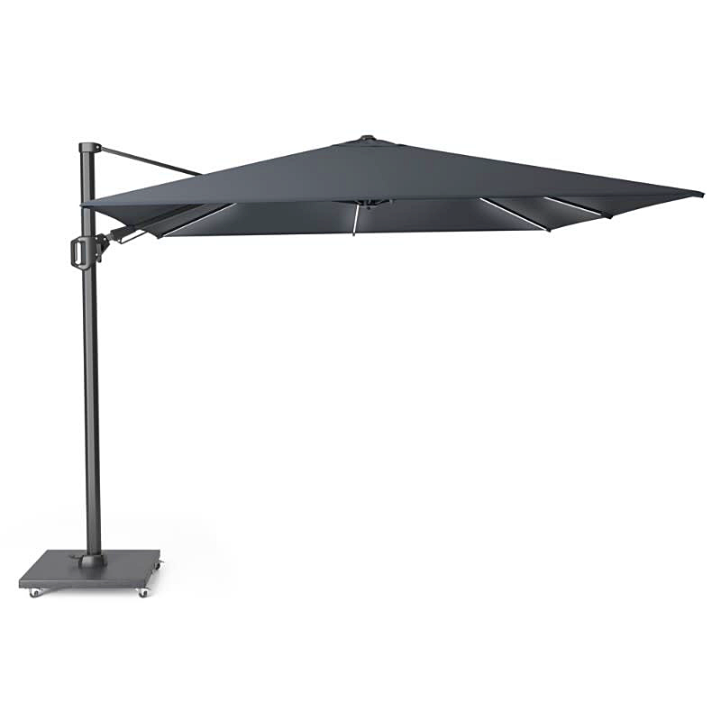 Platinum Challenger T² Glow Garden Parasol 3x3m Anthracite with Modena Base