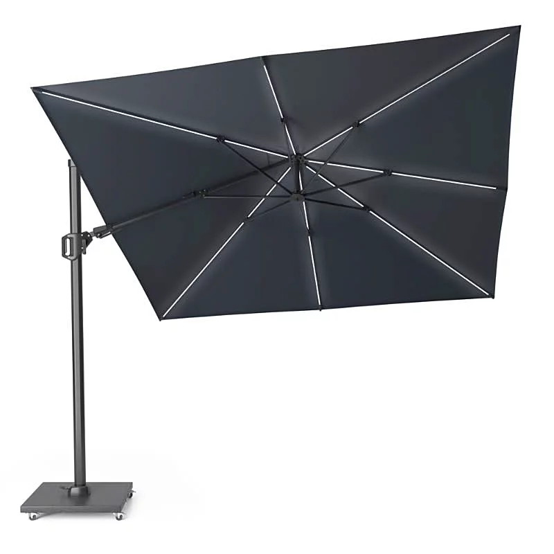 Alexander Cantilever T2 3x3m Glow Anthracite Garden Parasol with Modena Base