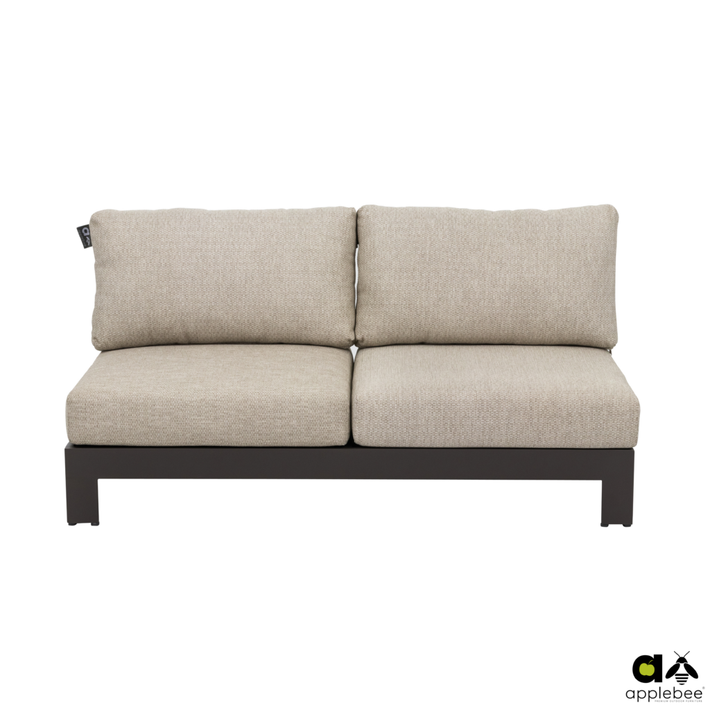 Sticks and More 2 Seater Sofa in Taupe Colour and Aluminium Frame - Garden Furniture