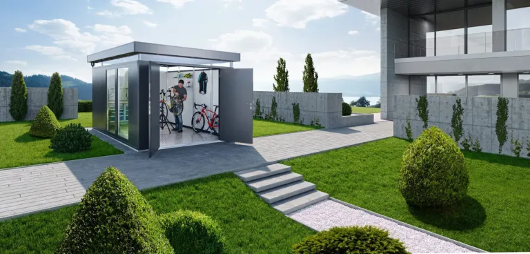 Biohort 52015 Casanova Garden room for Ireland for sale. Metallic Quartz grey garden shed