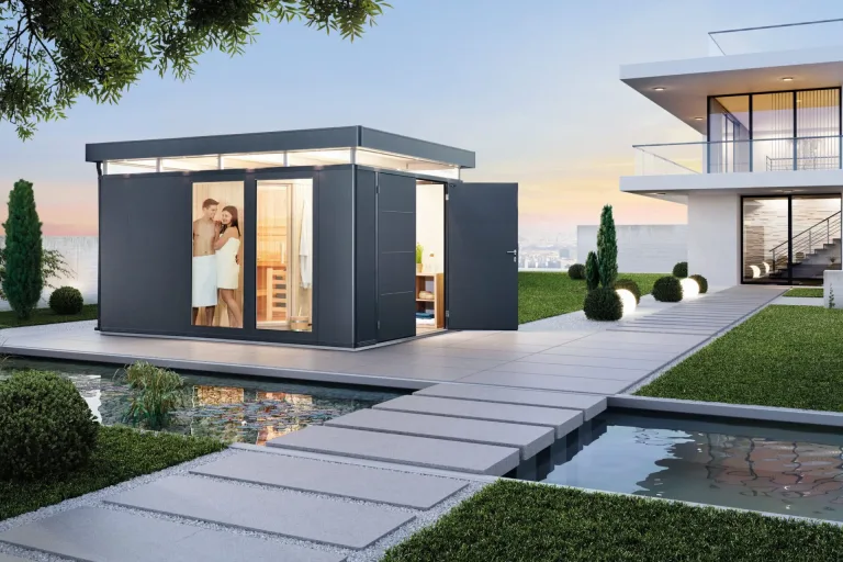 Biohort 52015 Casanova Garden room for Ireland for sale. Metallic Dark grey garden shed. Multiple sizes