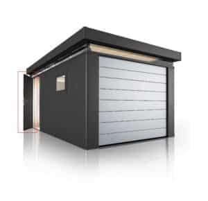Casanova biohort garden room for sale is side shutter for easy access in dark grey