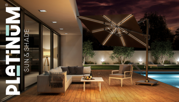 Platinum Challenger T2 Glow 3x3m Taupe Parasol