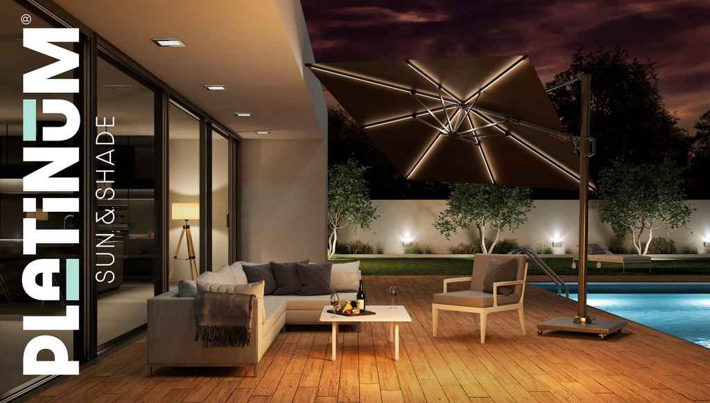 Platinum Challenger T2 Glow 3x3m Taupe Parasol