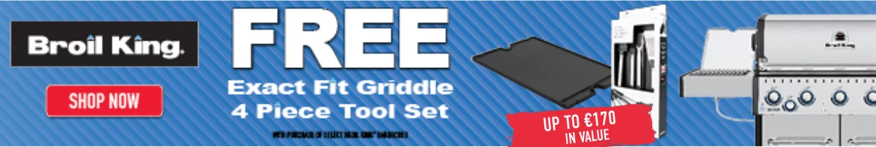 Broil King Baron Promotion footer banner, free 170 Euro accessories with BK Baron & Regal series. Shop now till stock lasts. Limited stocks available in Outdoor Scene.