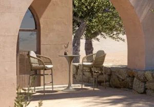 Bari Bar Stool in a Lifestyle Landscape - Outdoor Furniture Ireland
