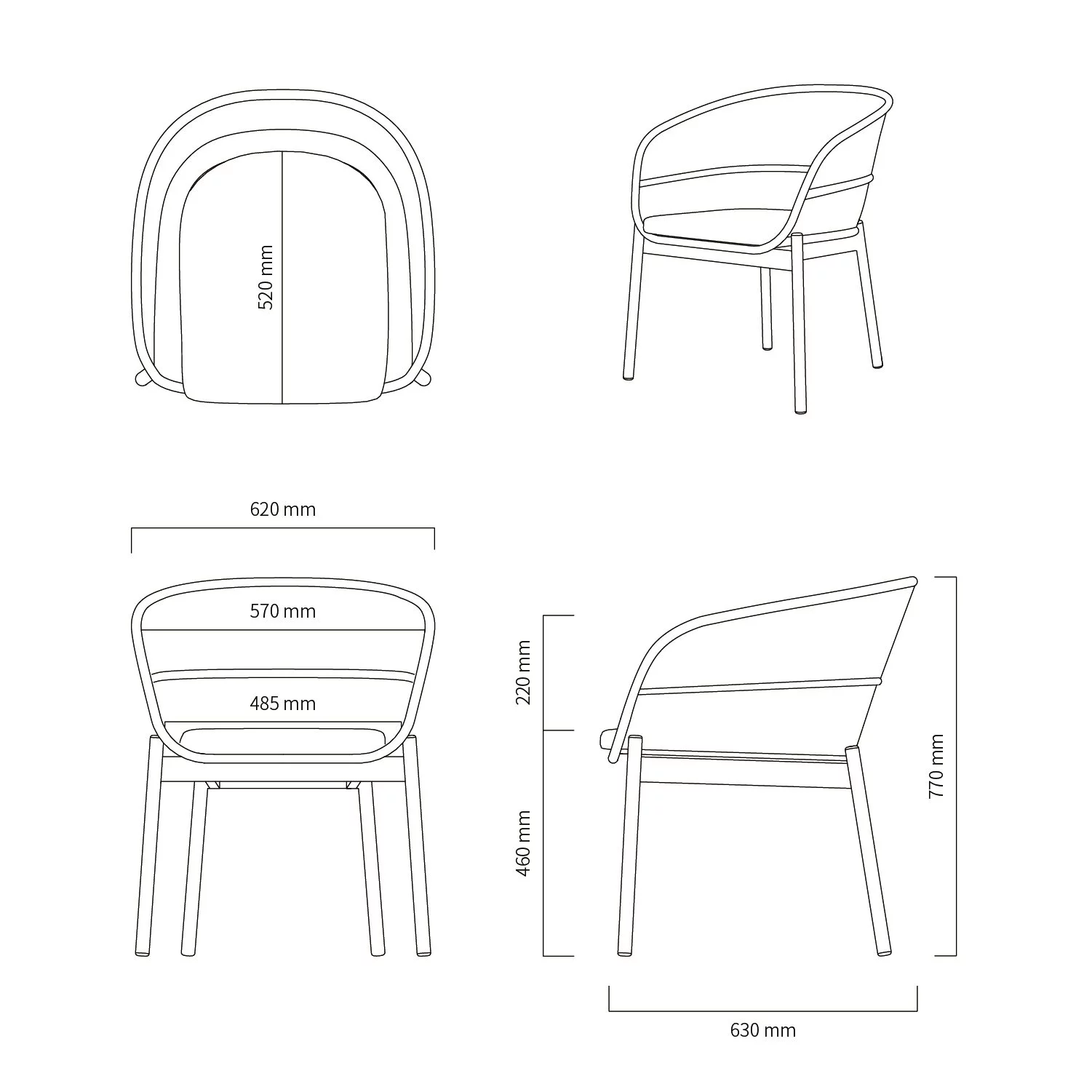 Carson Dining Table with 8 Bari Dining Chair Set