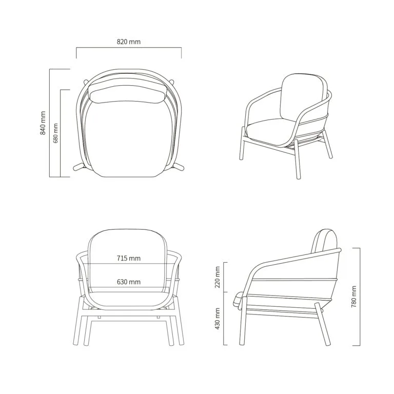 Artie Bari Single Sofa - Design Specs - Garden and Patio Furniture Ireland - The Outdoor Scene