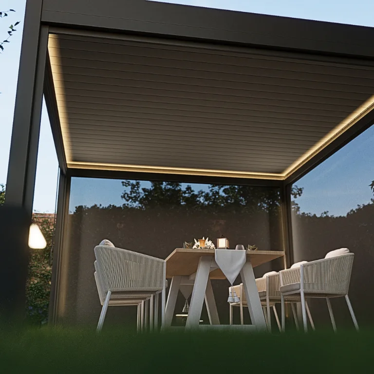 Outdoor Creations - Bioclimatic Pergola - Basalt Grey Lover White