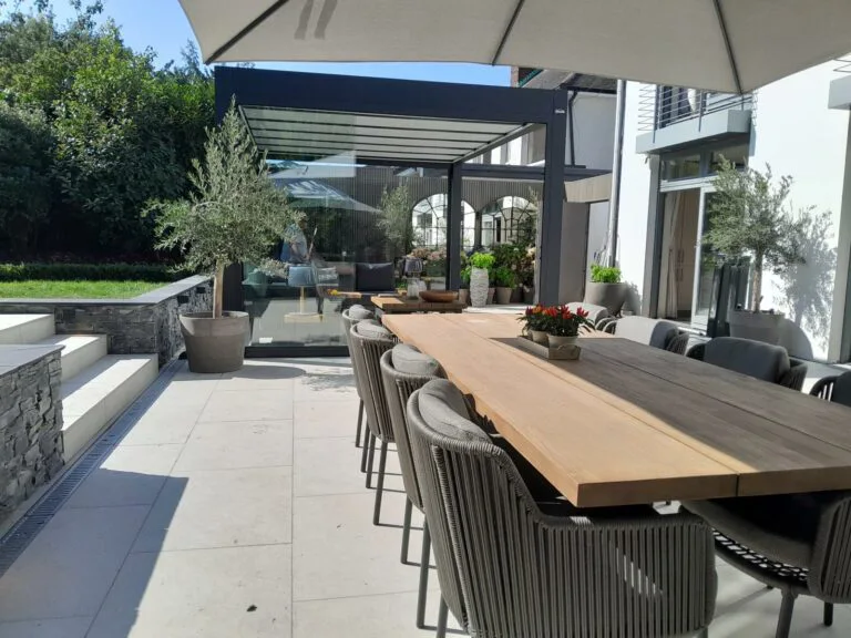 OUTDOOR SCENE LOS MARCOS DINING TABLE WITH BERNINI FOR SALE IN DUBLIN IRELAND