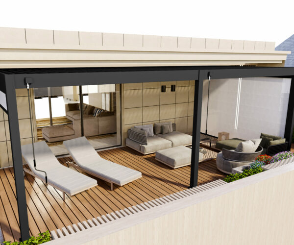 720x360mm Veranza Louvered Roof Pergola from the top