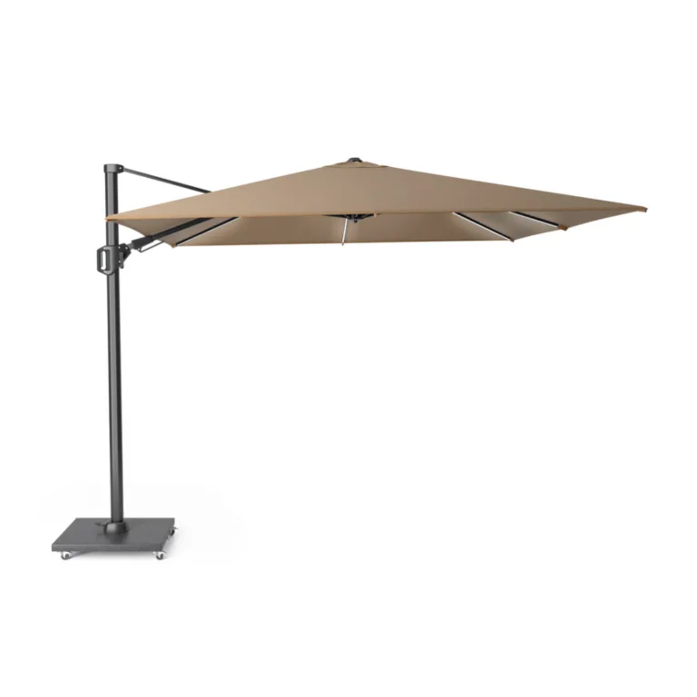 Platinum Challenger T2 Glow 3x3m Anthracite Free Arm Parasol - The Outdoor Scene