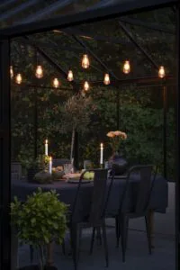 Outdoor Lighting in 10 Clear Amber Bulbs