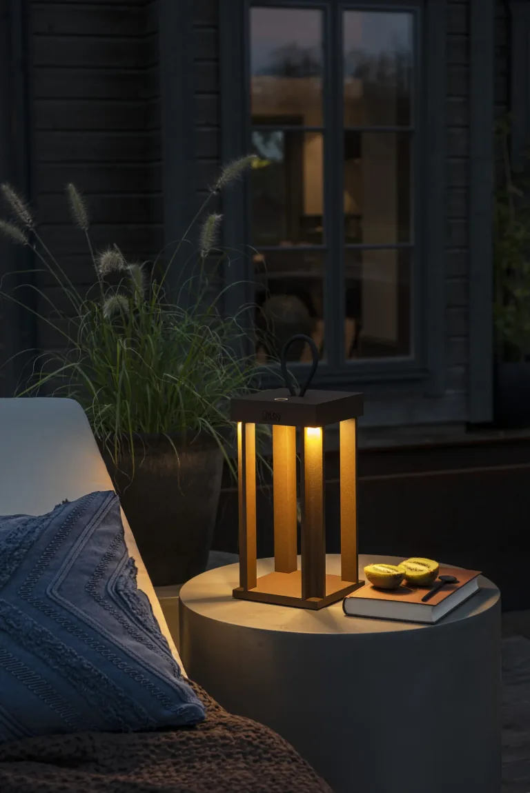 Cannes Lantern - Table Lamp in Rust Colour - Lifestyle Outdoor Table Lamp Ireland
