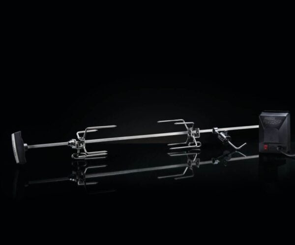 Napoleon Heavy Duty Rotisserie With a Black Background
