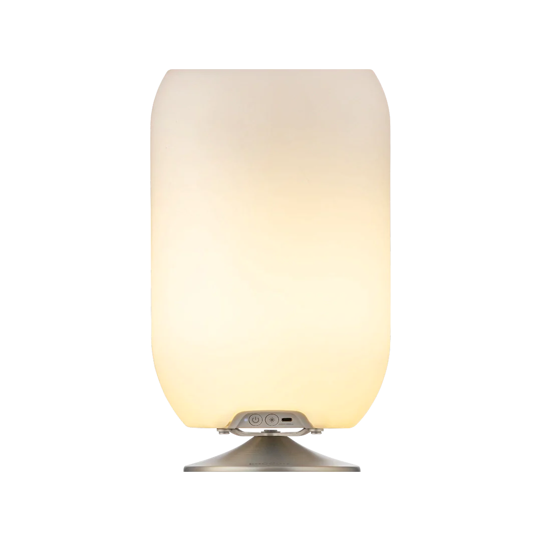 Kooduu Atmos Brushed Silver_Front On - Outdoor Lights Ireland