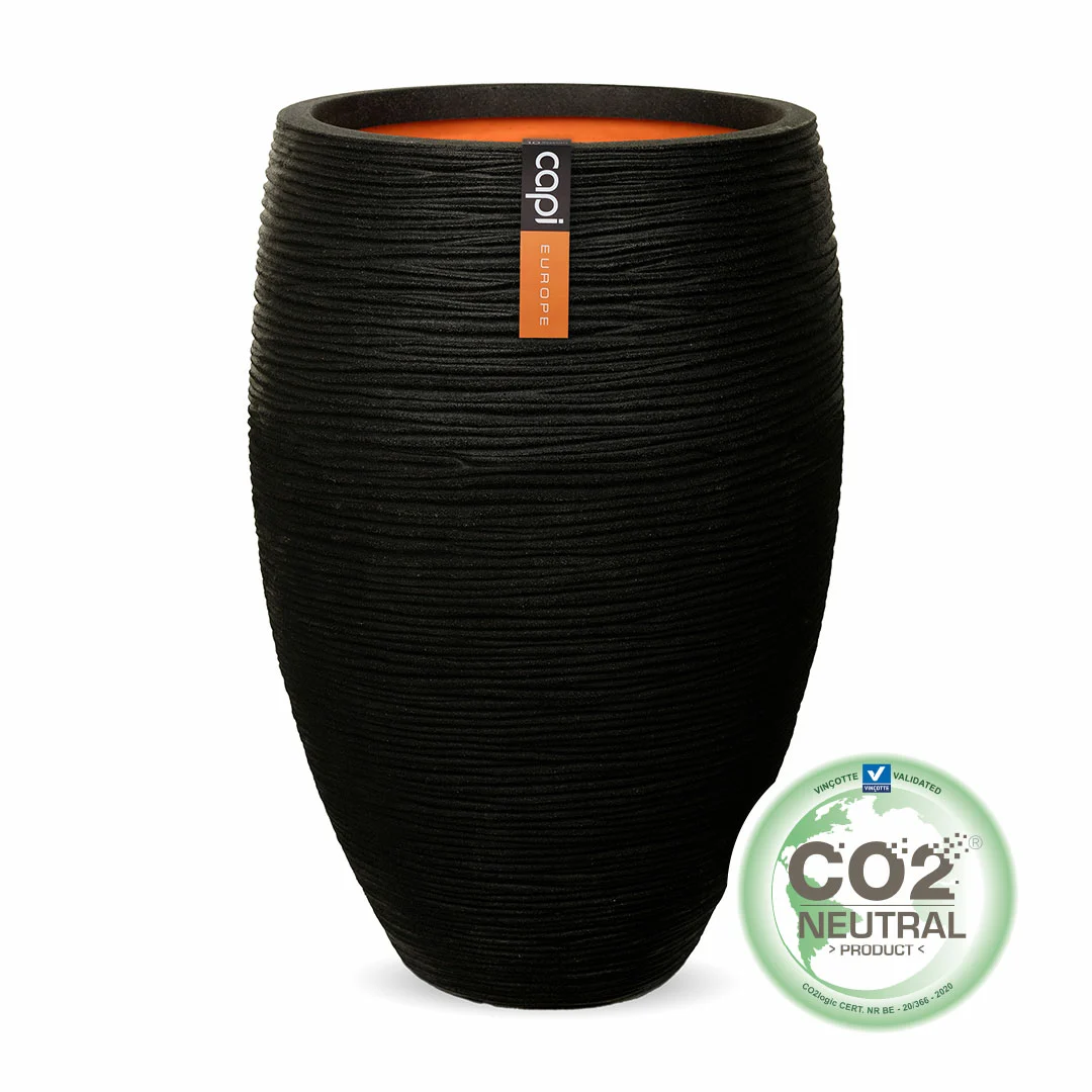 Capi Elegant Deluxe Rib Vase – Black