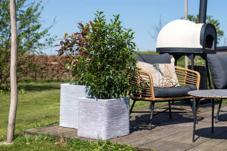 Capi Ivory Plant Pot Lifestyle - Garden Pots Ireland