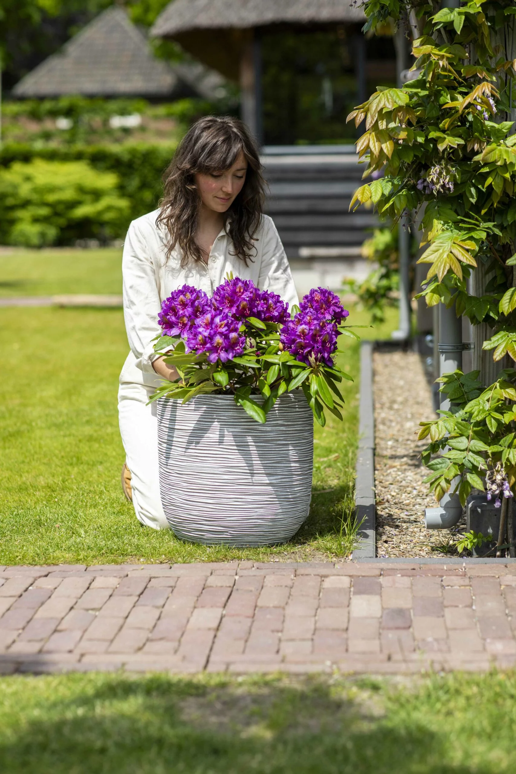 Ivory Garden Posts and Planters