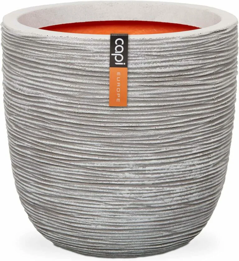 Capi Planter Ball Rib 43x41 Ivory - Outdoor Pots and Planters