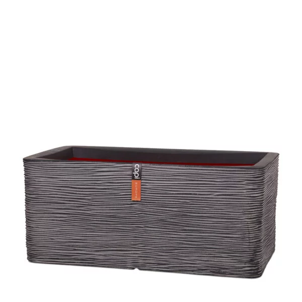 Capi Rectangular Rib Planter – Black