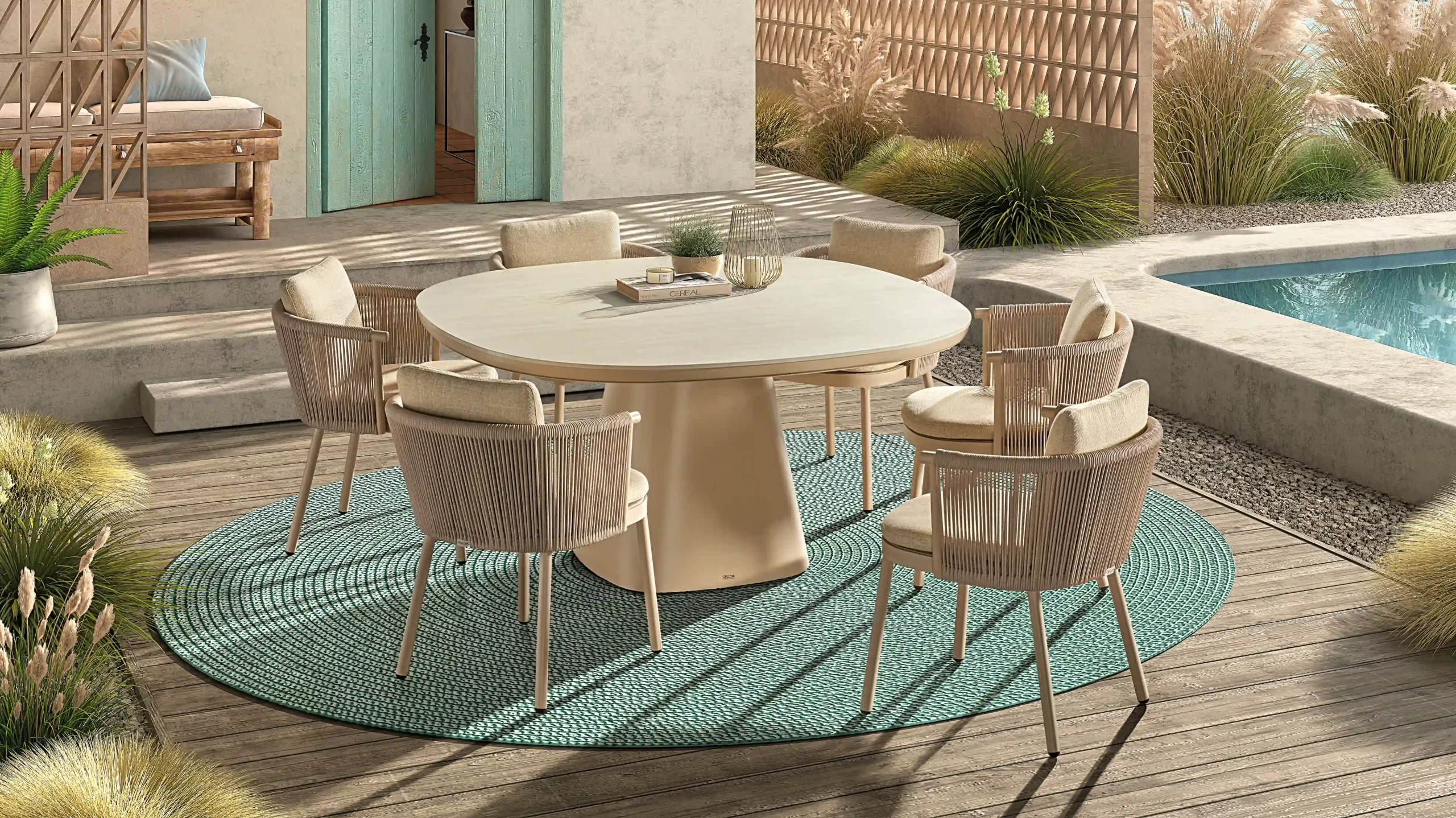 Romero Dining Table with Mendoza Chairs - Cropped