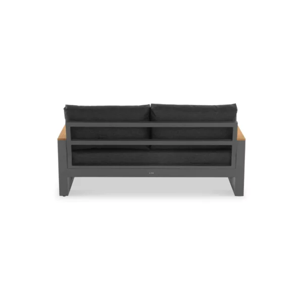 Soho Two-Seater Sofa with Red Teak Armrests