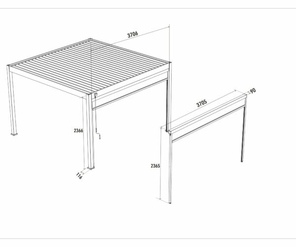 Pull Down - 400 cm - Dimensions