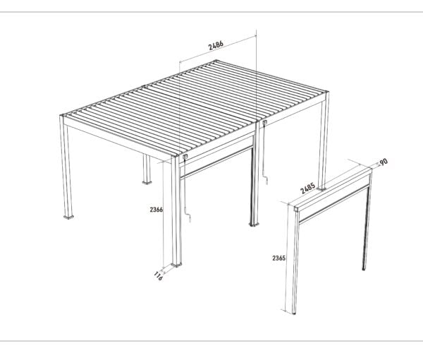 Pull down Screen for Veranza 2.6m