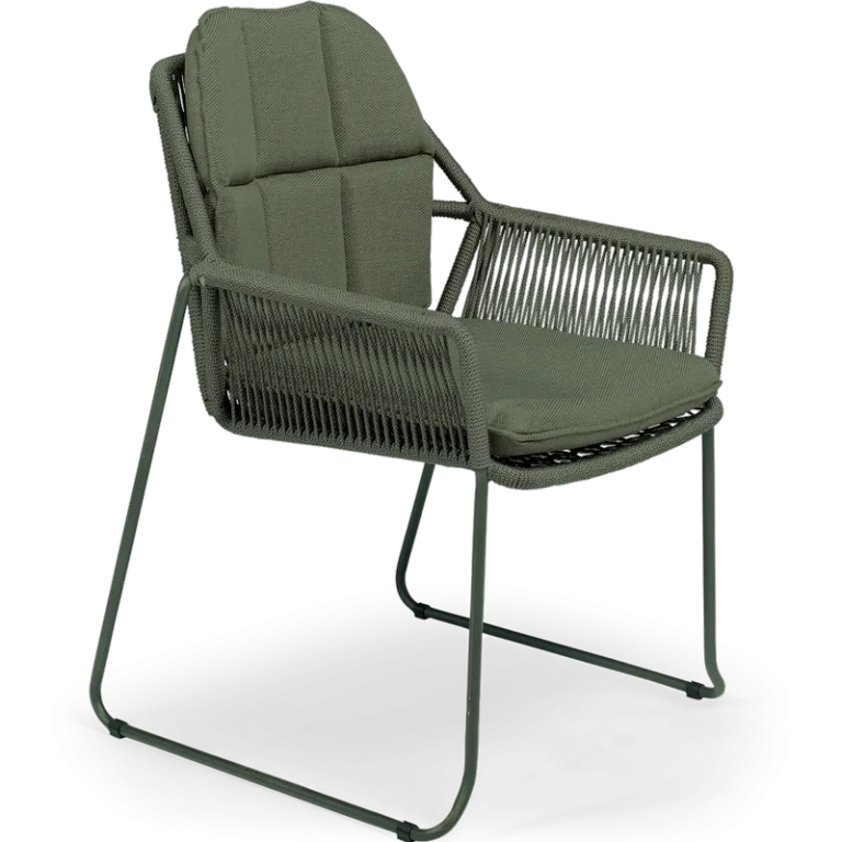 Dark Green Rivera Dining Chair with Aluminium Frame and Rope Design - Patio and Garden Furniture in Ireland