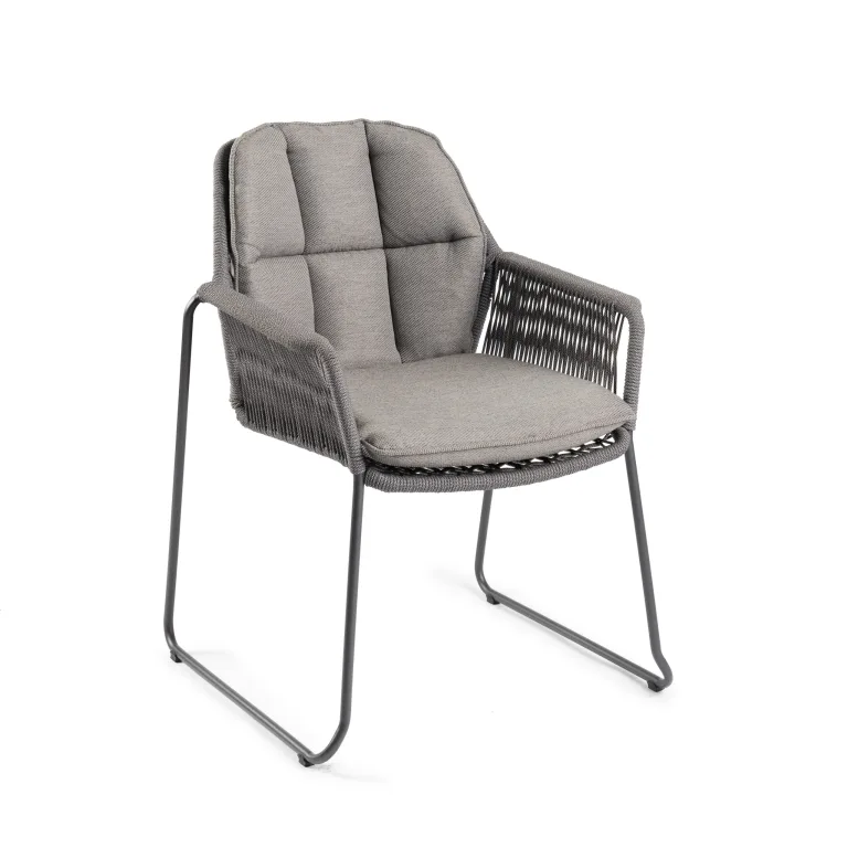 Rivera Dining Chair in Charcoal Colour Rope and Aluminium Frame