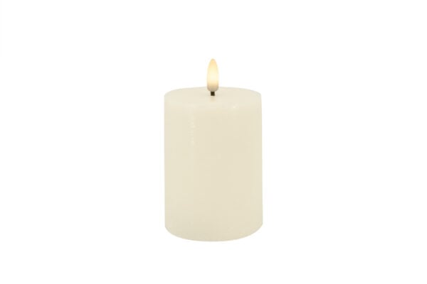 LED Pillar Candle in Rustic Cream with 3D Warm White Flame