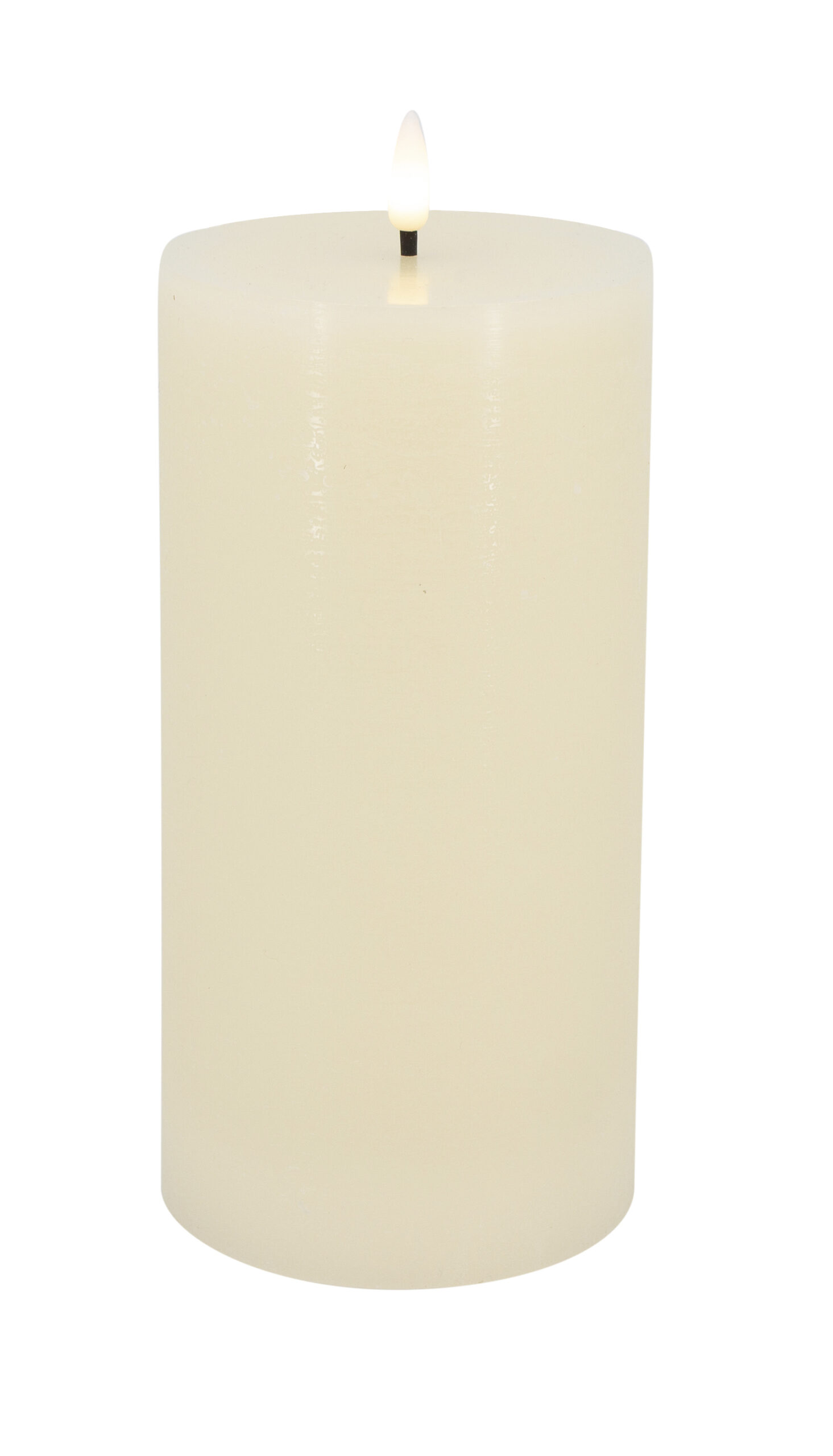 LED Pillar Candle in Rustic Cream with 3D Warm White Flame