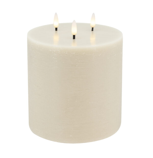 LED 3-Wick Candle with 3D Warm White Flame