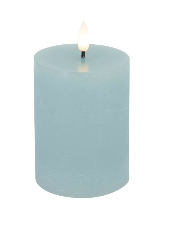 LED Pillar Candle Summer Blue with 3D Warm White Flame