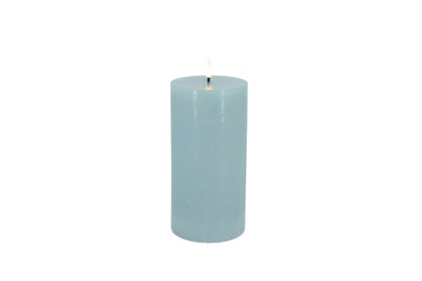 LED Pillar Candle Summer Blue with 3D Warm White Flame