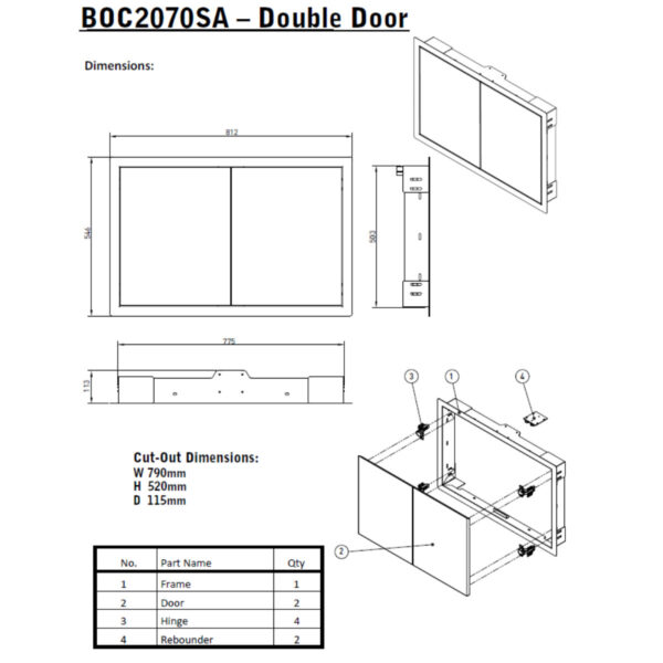 BeefEater Double Storage Cupboard Door