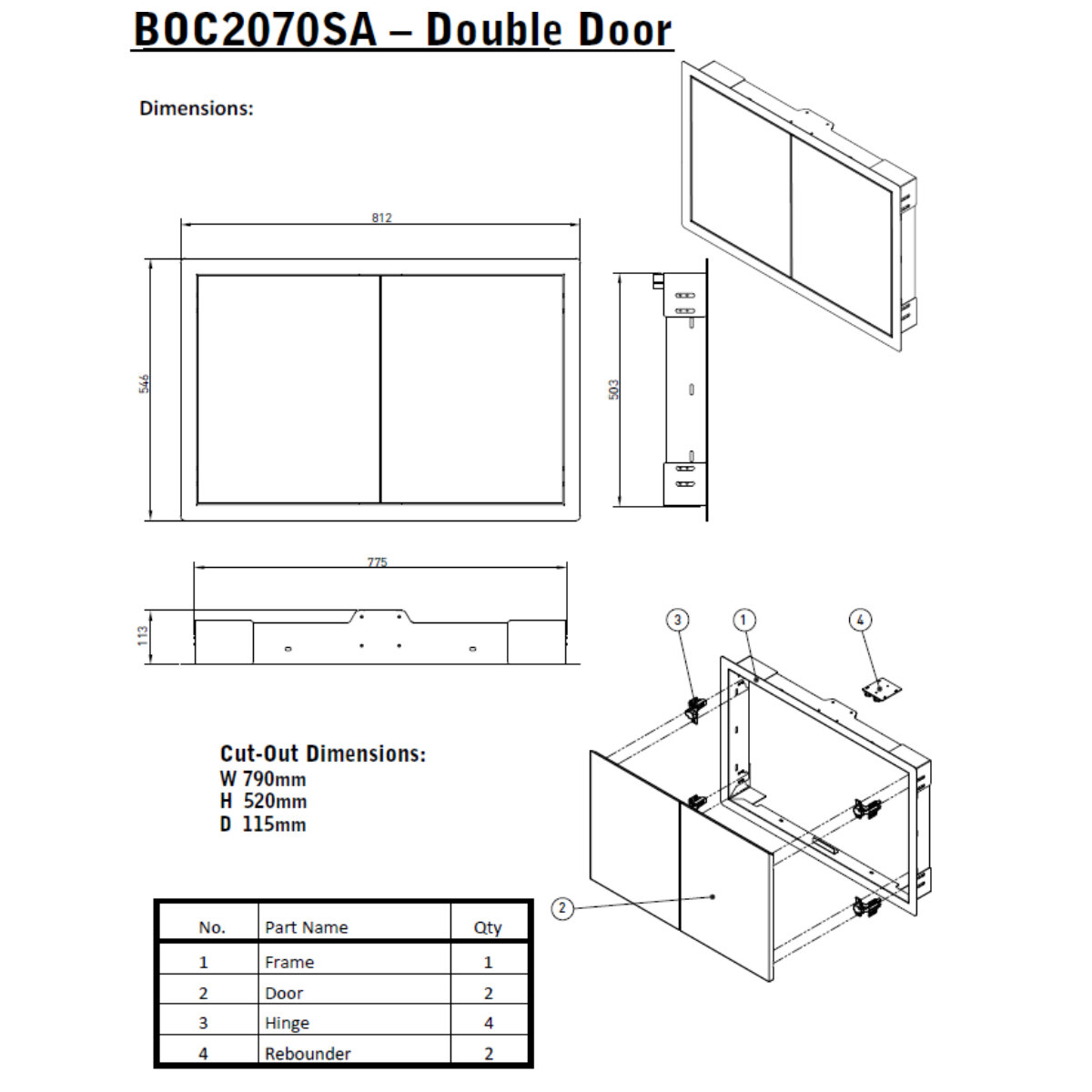 BeefEater Double Storage Cupboard Door